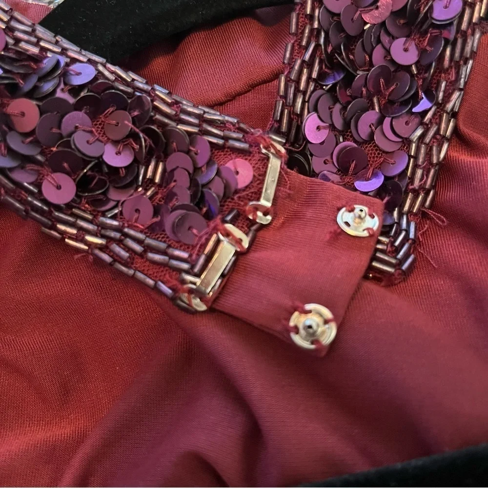 NWT Sherri Hill Purple Sequin Halter Dress Size 2 - Picture 13 of 13